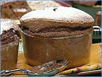Chocolate-espresso soufflé with Armagnac crème anglaise