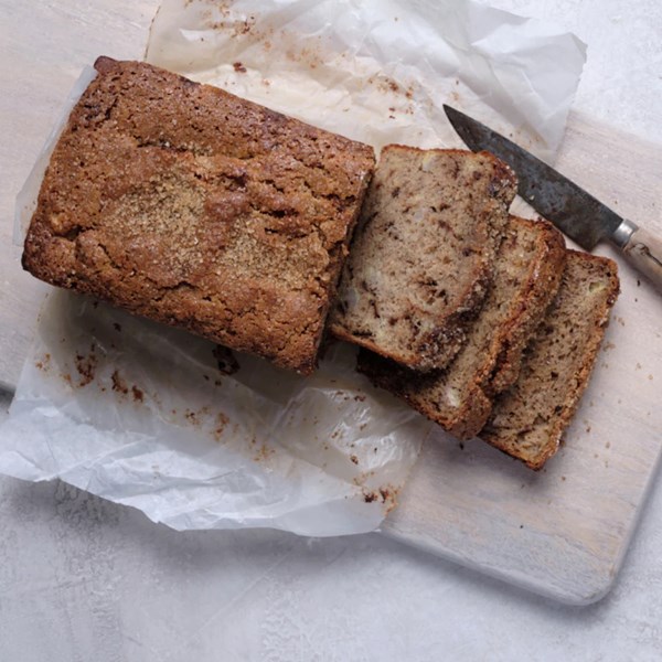 Chocolate flecked farro banana bread