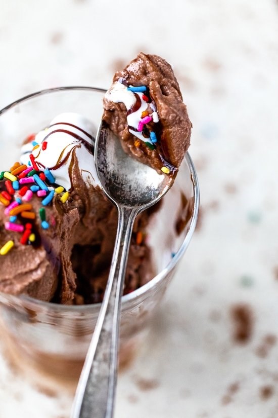 Chocolate frozen yogurt in the Ninja Creami