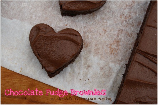 Chocolate fudge brownies with chocolate buttercream frostings