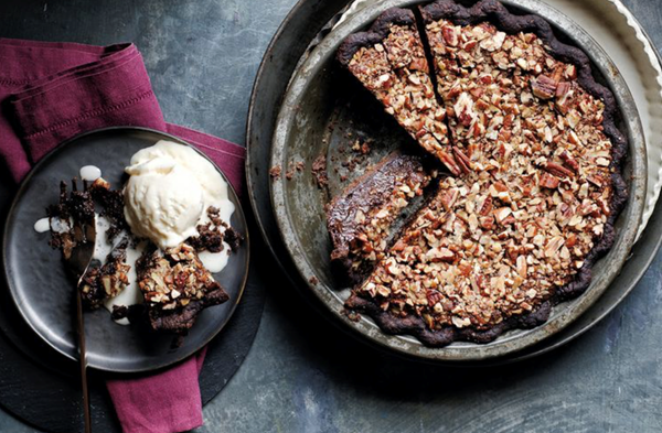 Chocolate fudge pecan pie