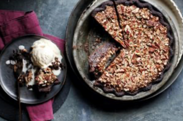 Chocolate fudge pecan pie