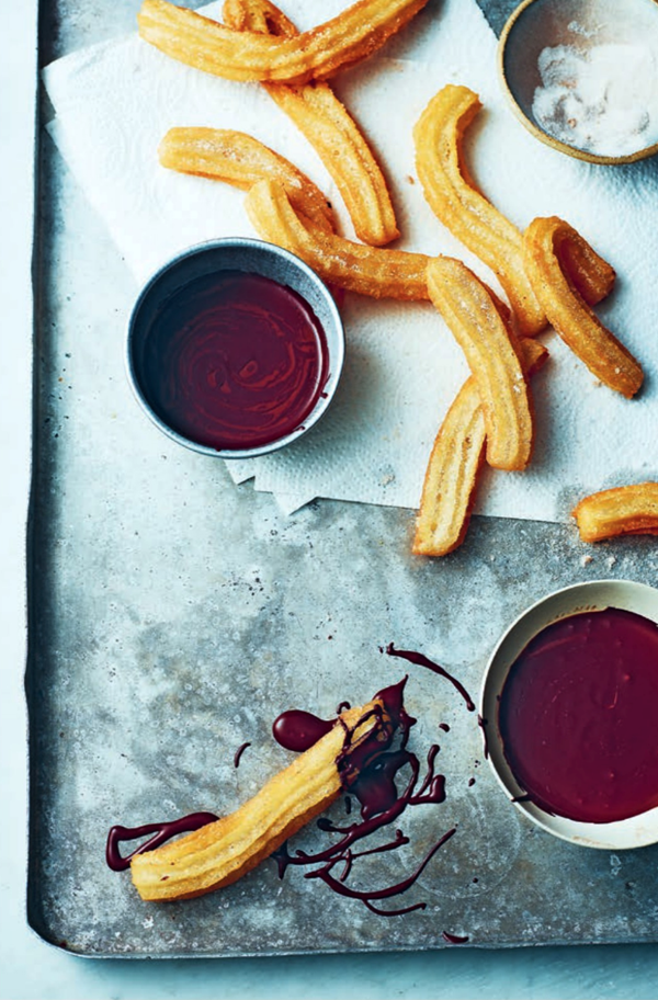 Chocolate ganache-dipped churros