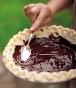 Chocolate ganache for black-bottom pies