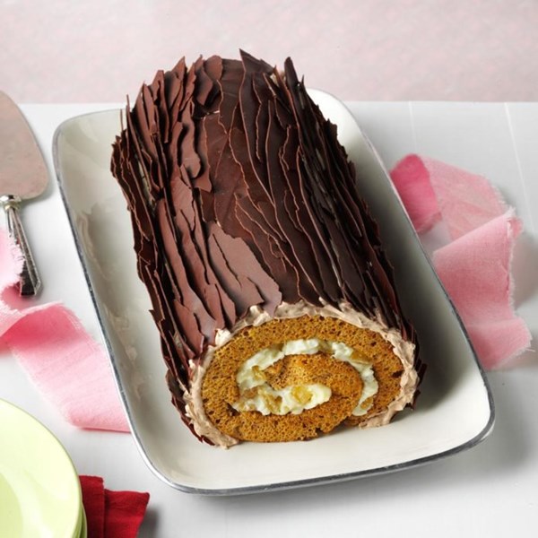 Chocolate gingerbread Yule log