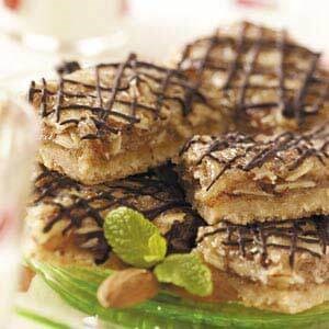 Chocolate-glazed almond bars