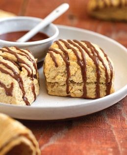 Chocolate-glazed peanut butter scones