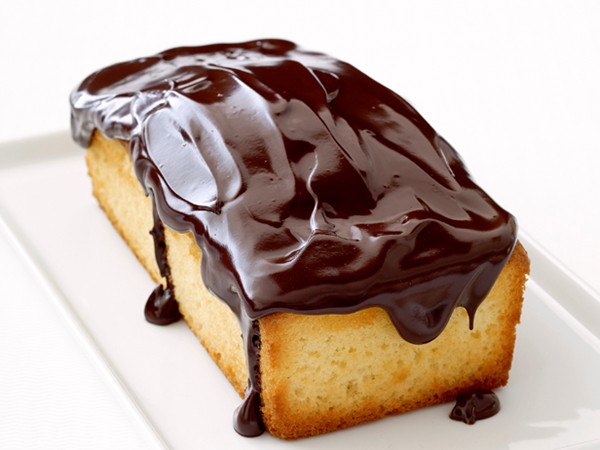Chocolate-glazed pound cake