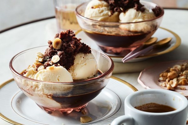 Chocolate granita affogato