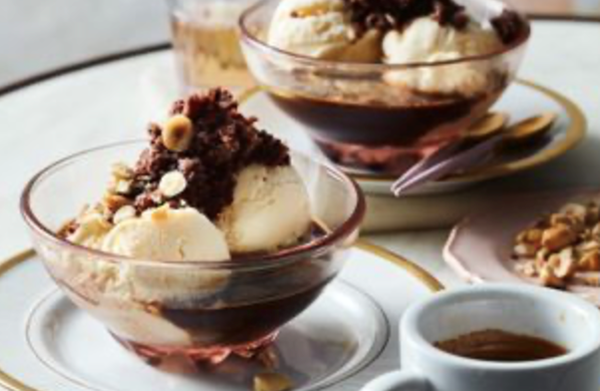 Chocolate granita affogato