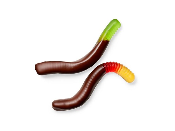 Chocolate gummy worms