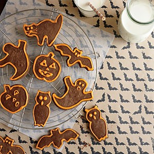 Chocolate Halloween cutout cookies
