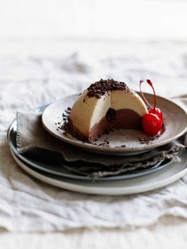 Chocolate, hazelnut and coffee tartufo