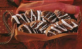 Chocolate, hazelnut and ginger biscotti