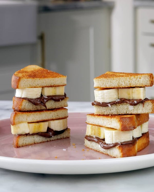 Chocolate hazelnut banana finger sandwich