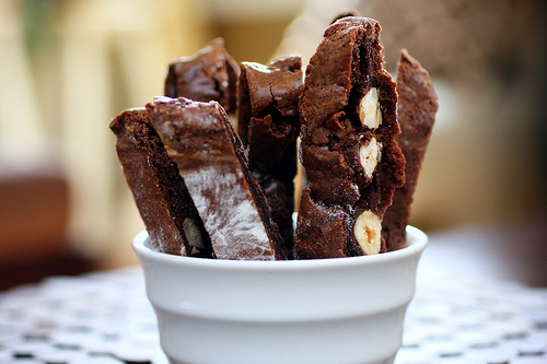 Chocolate hazelnut biscotti