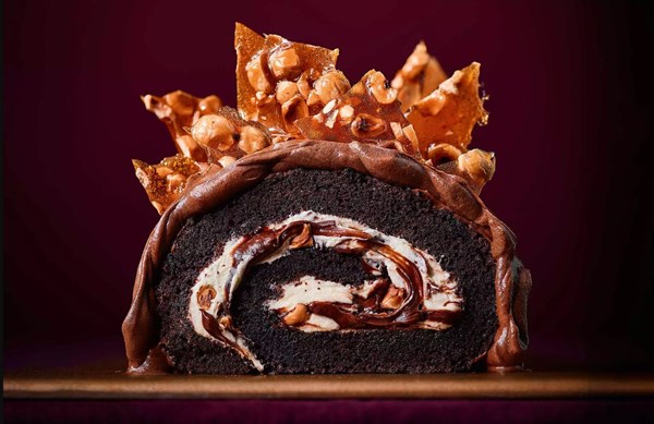 Chocolate hazelnut bûche de Noël