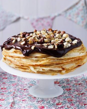 Chocolate hazelnut crepe cake