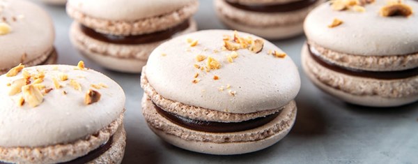 Chocolate hazelnut macarons