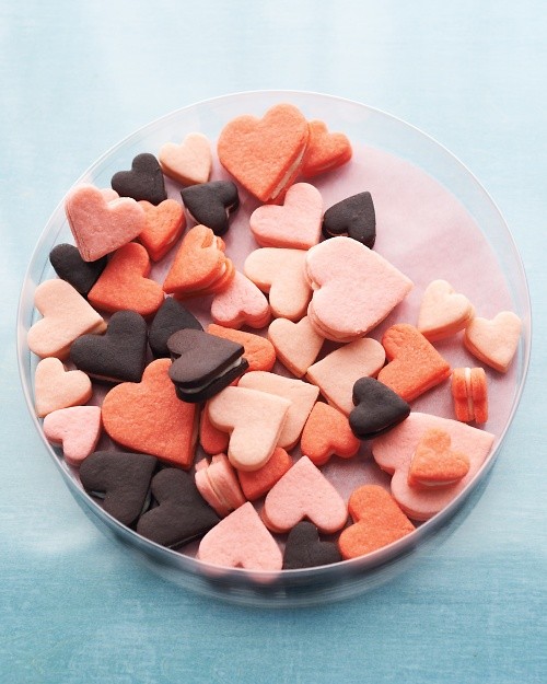 Chocolate heart sandwich cookies