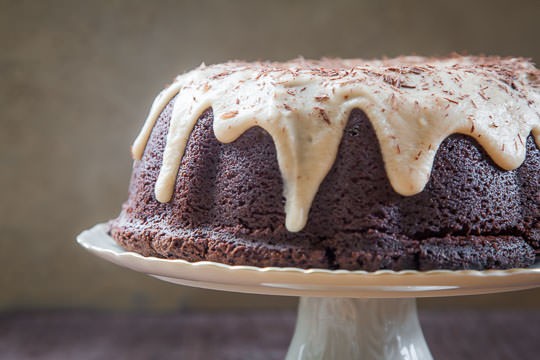 Chocolate Kahlua cake with orange, cinnamon and cloves 