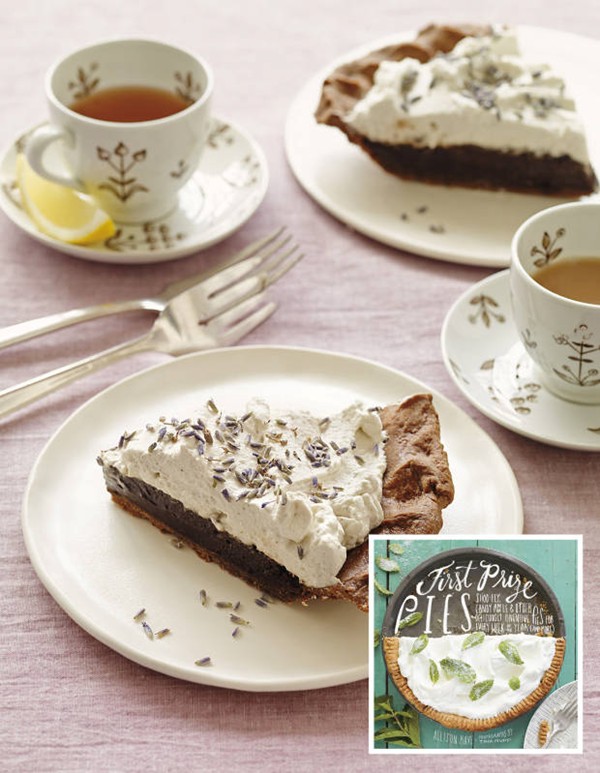 Chocolate lavender teatime pie