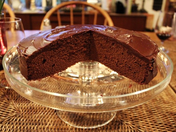 Chocolate layer cake from Rose's Baking Basics with step by step photos
