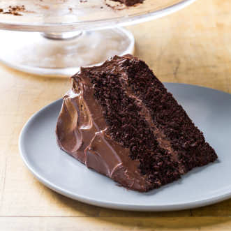 Chocolate layer cake with chocolate frosting
