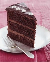 Chocolate layer cake with peppermint ganache