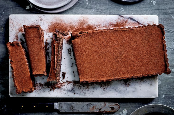 Chocolate licorice tart