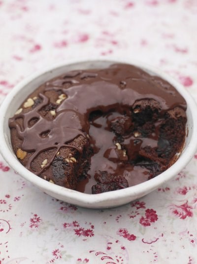 Chocolate love cake with cherries and booze