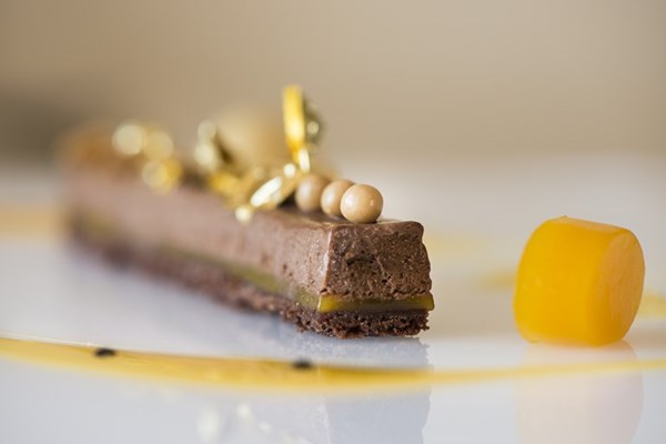 Chocolate, mango, passion fruit and salted caramel gelato