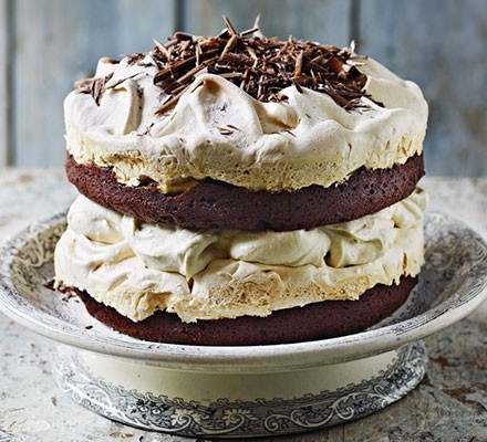 Chocolate meringue Mont Blanc cake