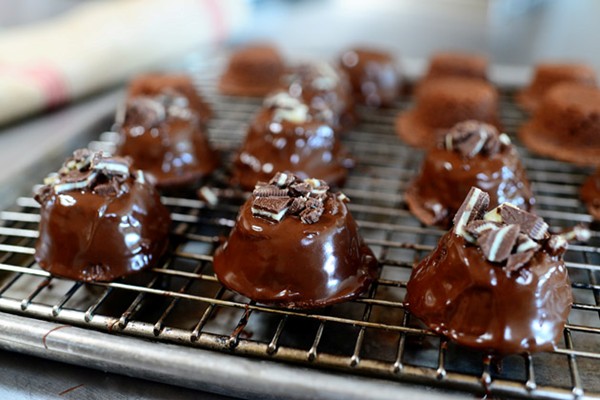Chocolate mint brownie bites