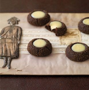 Chocolate mint thumbprints