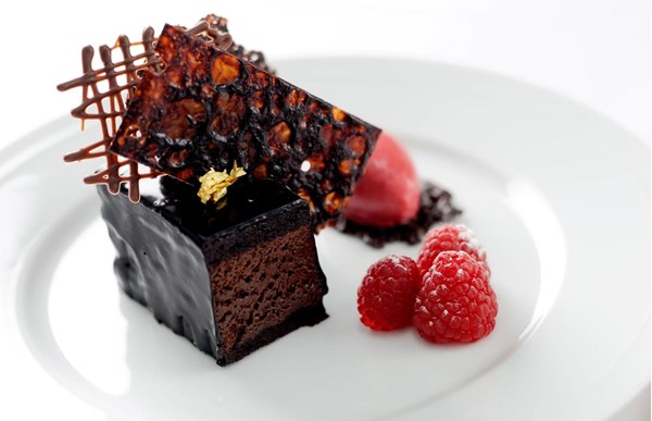 Chocolate mousse cake with raspberries [William Drabble]