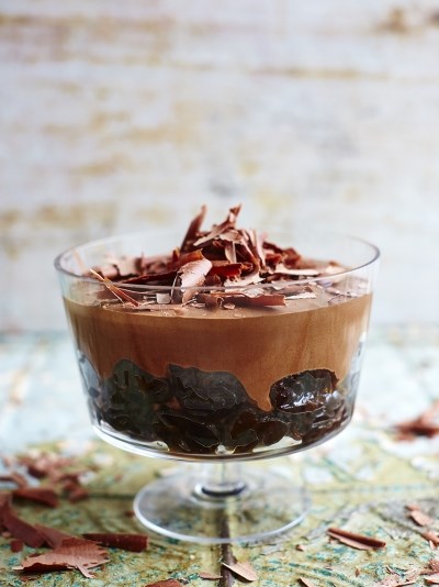 Chocolate mousse with prunes