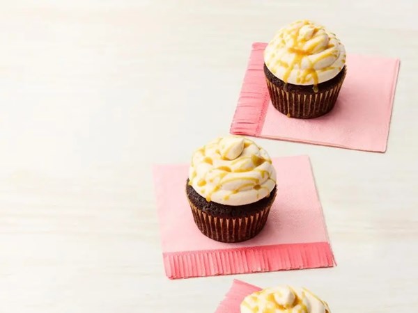 Chocolate-Nutella cupcakes with salted caramel buttercream [Lila Smethurst]