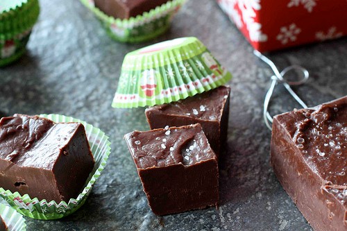 Chocolate Nutella fudge with sea salt