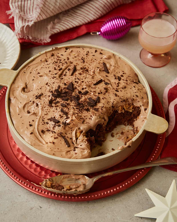 Chocolate, orange and amaretti pudding