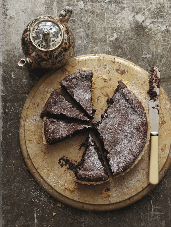 Chocolate, orange and hazelnut tart