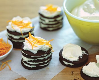 Chocolate-orange cookie stacks