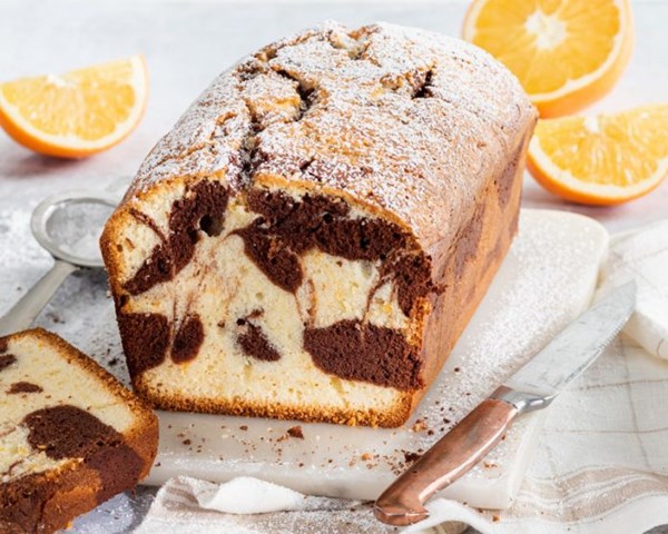 Chocolate-orange marble pound cake