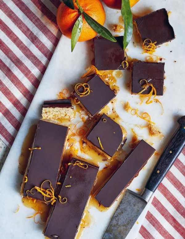 Chocolate orange millionaire's shortbread