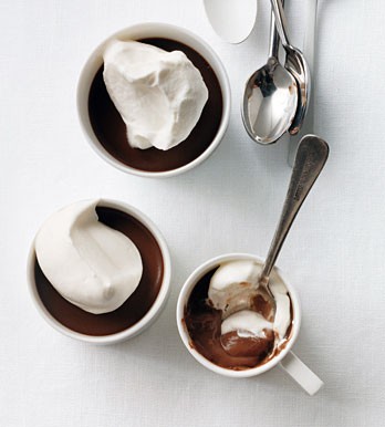 Chocolate orange pots de crème with cinnamon
