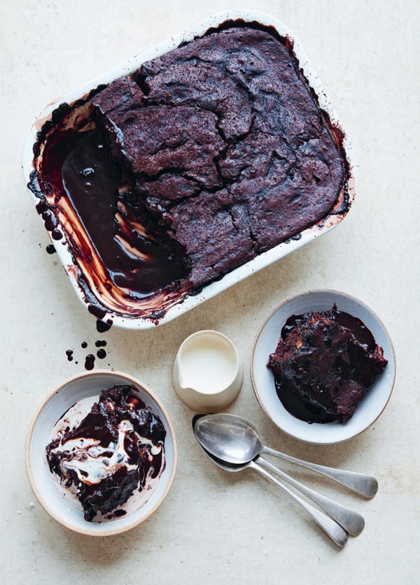 Chocolate orange self-saucing pudding