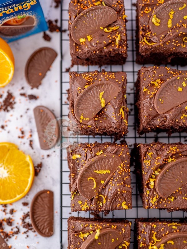 Chocolate orange traybake cake