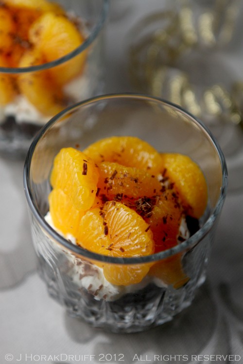 Chocolate orange trifle in a glass 