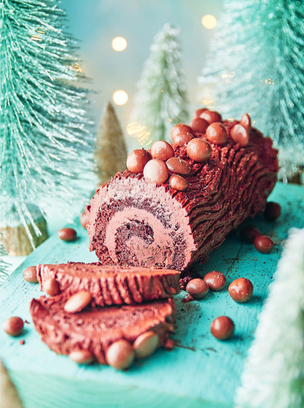 Chocolate orange yule log