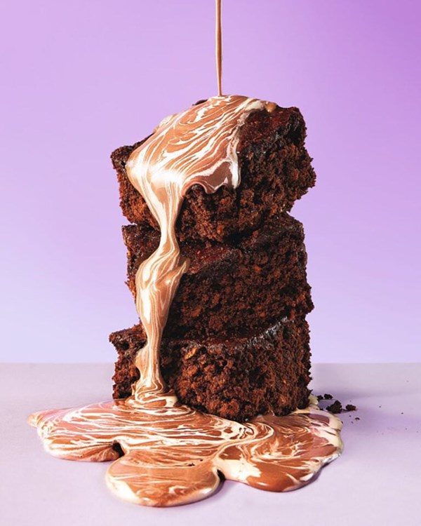 Chocolate parkin with marble custard 